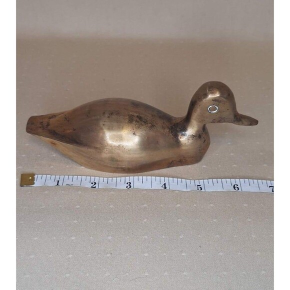 Brass Duck Figurine Approximately 6.5" Collectible Bird - Picture 4 of 6